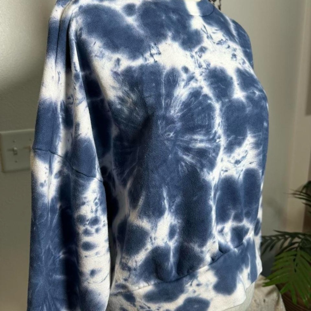 Loose Tie-Dye Cropped crew-neck sweatshirt - Picture 3 of 7